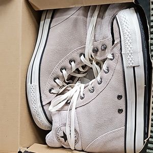 Converse Light Gray Suede High-Tops